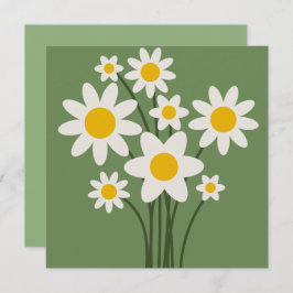 DAISY GREEN - Cartão de Convite Floral para Dias d
