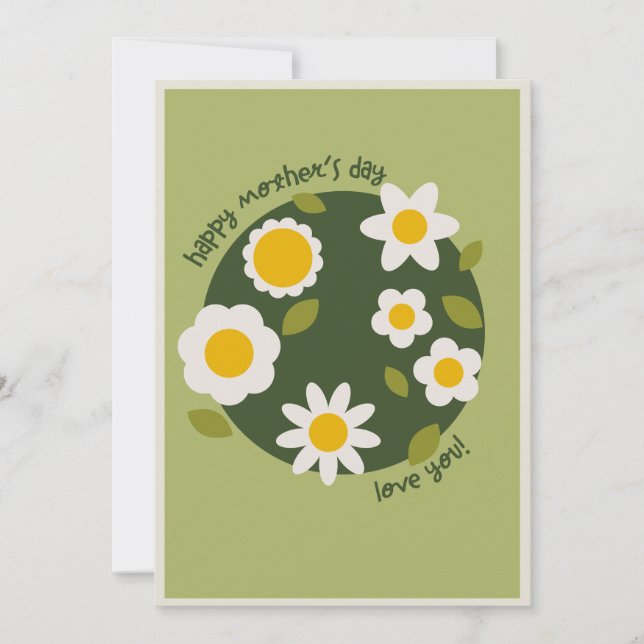 DAISY GREEN - Cartão de Convite Floral para Dias d (Frente)