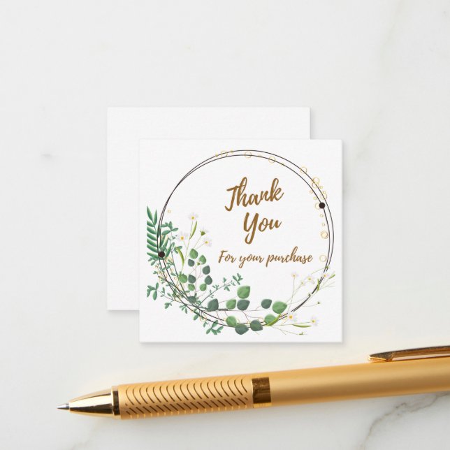 Daisy Greenery Cartão "Obrigado" (Frente/Verso In Situ)