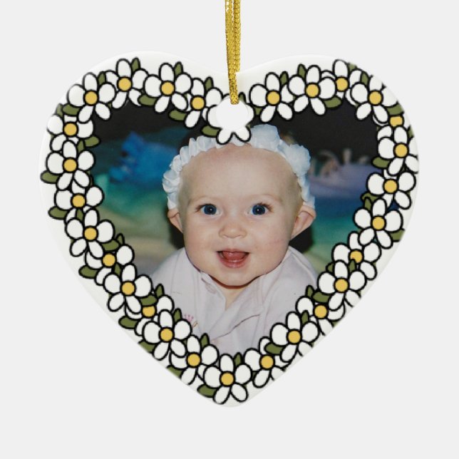 Daisy Heart Adicionar Ornamento de Keepsasait Pers (Frente)