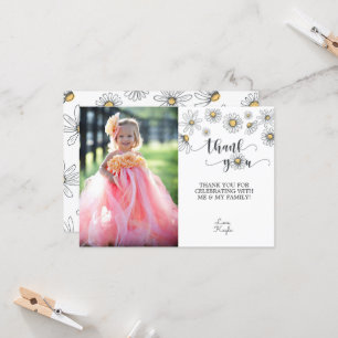 Daisy Obrigado Cartão com fotos - Branco