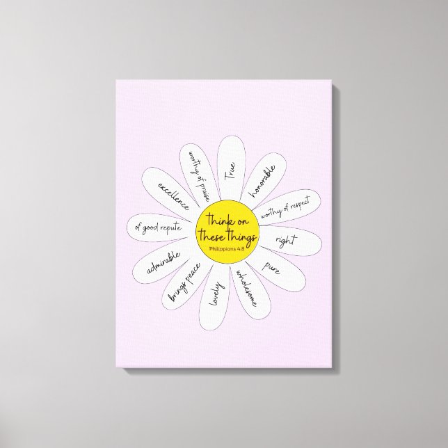 Daisy Philippians 4:8 Canvas decorativa (Frente)