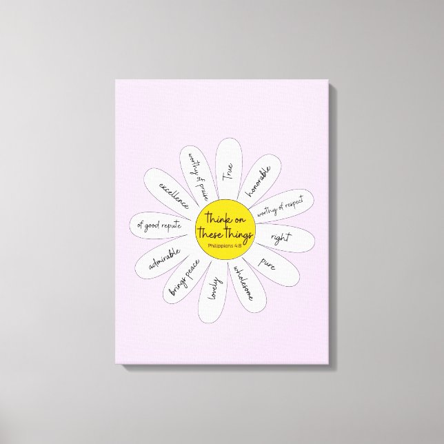 Daisy Philippians 4:8 Canvas decorativa (Frente)