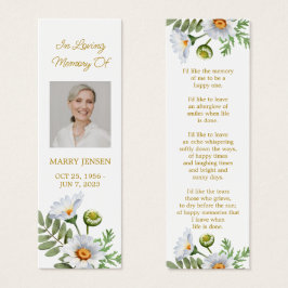 Daisy Photo Funeral Memorial Bookmark