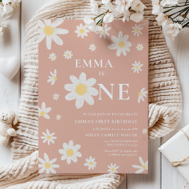 Daisy Rosa Primeiro primeiro aniversario Convite U