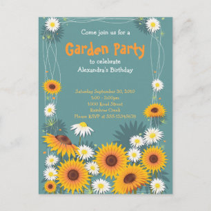 Daisy Sunflower Garden Convite de aniversário 2