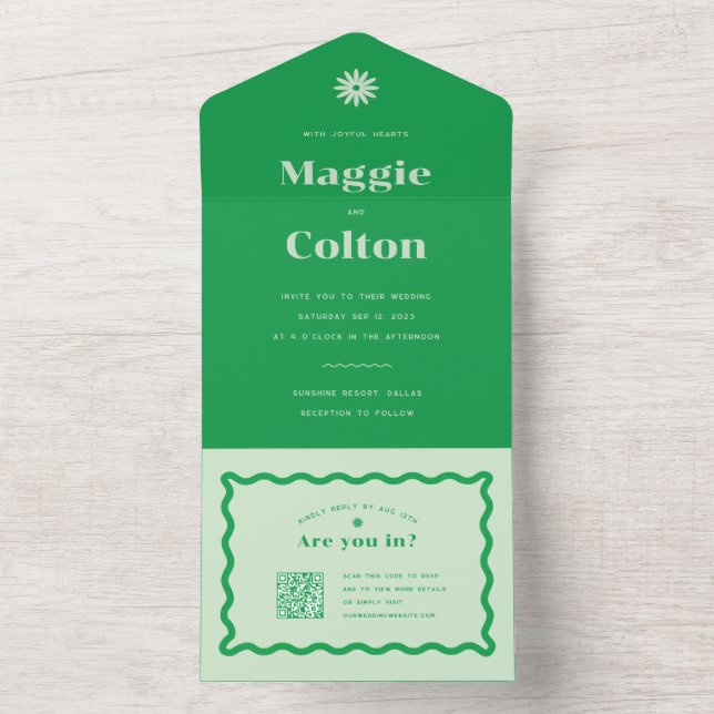 Daisy Wedding All In One Convite (Interno)