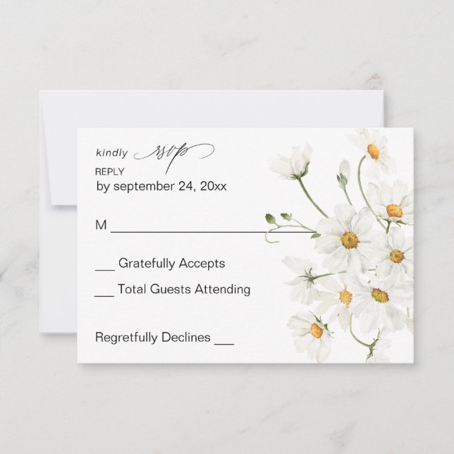 Daisy White Floral no Meal RSVP 2 (Frente)