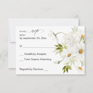 Daisy White Floral no Meal RSVP 3