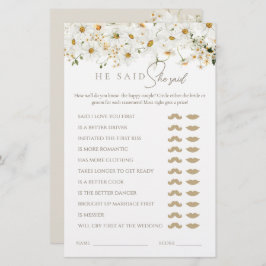 Daisy Wildflower Chá de panela He ou she Game