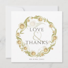 Daisy Wildflower Wedding Flat Cartões de agradecim