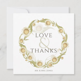 Daisy Wildflower Wedding Flat Cartões de agradecim