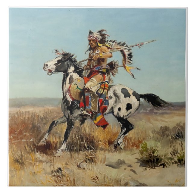 "Dakota Chief" Western Art de Charles M Russell (Frente)