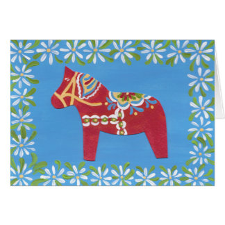 Dala com cartão de saudação de margarida