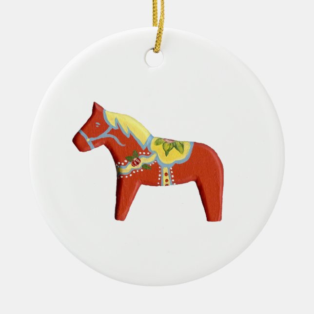 Dala Horse Enfeites de natal (Frente)