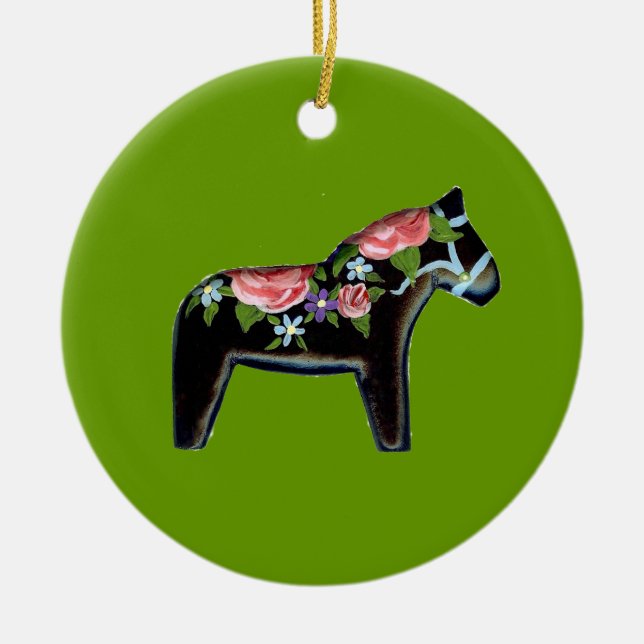 Dala Horse Enfeites de natal (Frente)