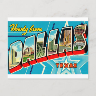 Dallas, cartão postal da Viagens vintage do Texas