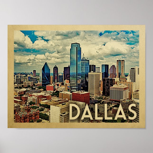 Dallas Poster Viagens vintage Impressão do Texas S (Frente)