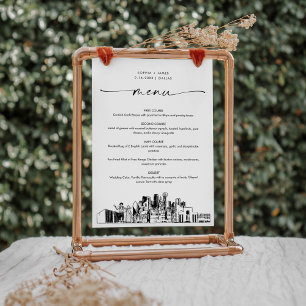Dallas Skyline Janta Menu Cartão 5x7