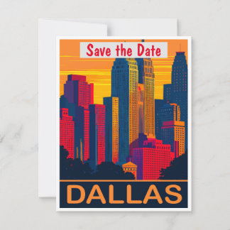 Dallas, Texas, Salve a Data, Cartão Postal Antigo