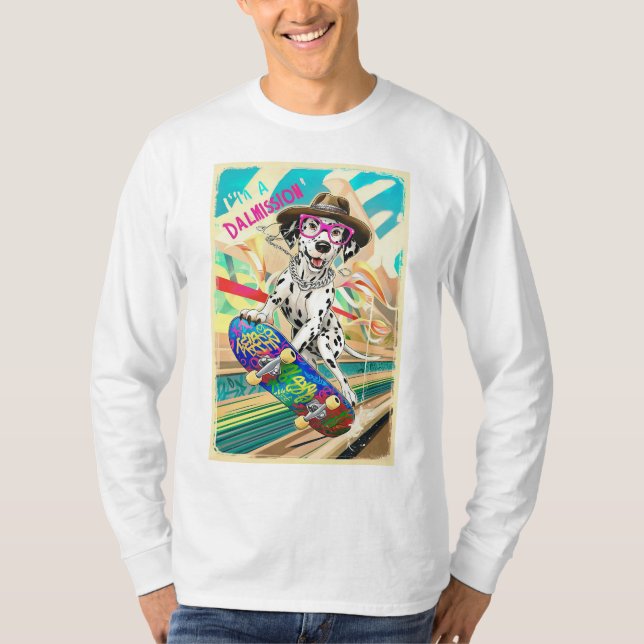 Dalmácia sobre a missão: camiseta de cães de skate (Frente)