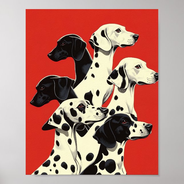 Dalmatianos em Formação Impressão | Bold Dog Art (Frente)