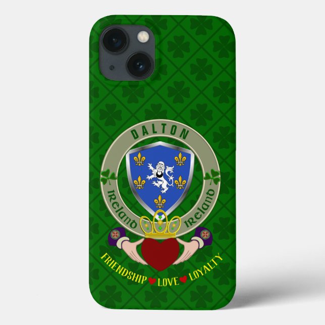 Dalton Irish Shield & Claddagh Personalizado (Verso)