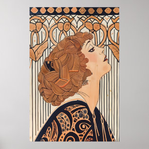 Dama Art Nouveau Impressão Moda Francesa Belle Épo