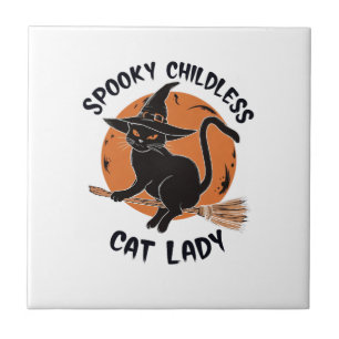 Dama de Gatos sem Filhos Halloween Bruxa Assustado