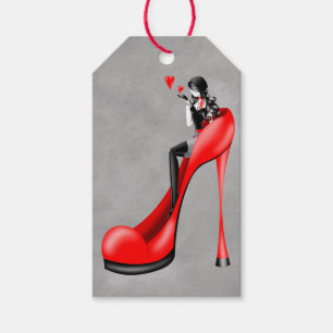 Dama Fashion em Stiletto  Etiquetas de Presente
