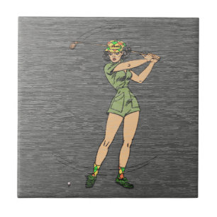 Dama Golfista de Quadrinhos Retrô