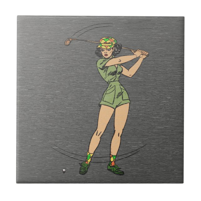 Dama Golfista de Quadrinhos Retrô (Frente)