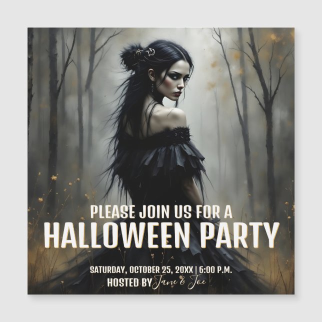 Dama Mística na Floresta Escura de Halloween (Frente)