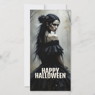 Dama Mística na Floresta Escura de Halloween