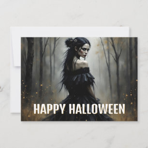 Dama Mística na Floresta Sombria de Halloween