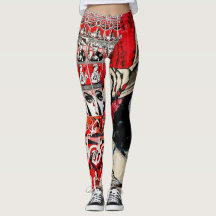 Dama no Red Lipstick Wall Grafite Leggings