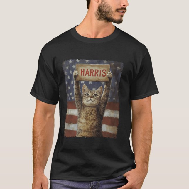 Damas De Gato Engraçadas Para A Camisa T Harris 20 (Frente)