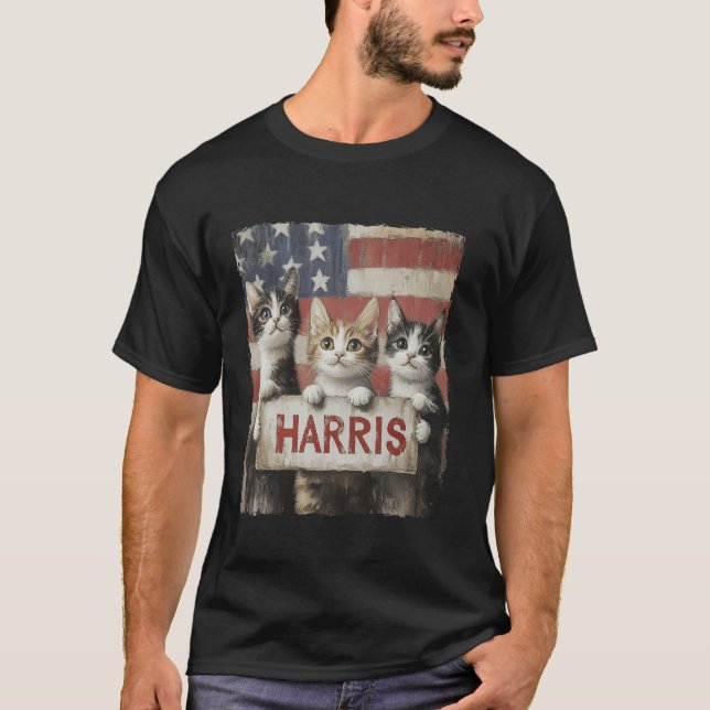Damas De Gato Engraçadas Para A Camisa T Harris 20 (Frente)