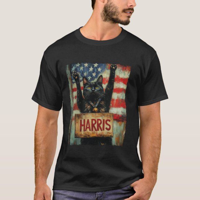 Damas De Gato Engraçadas Para A Camisa T Harris 20 (Frente)