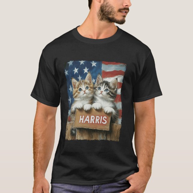 Damas De Gato Engraçadas Para A Camisa T Harris 20 (Frente)