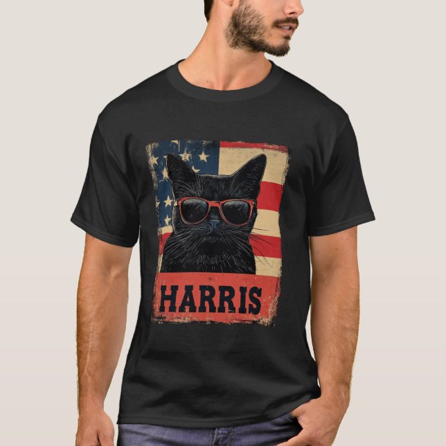 Damas De Gato Engraçadas Para A Camisa T Harris 20 (Frente)