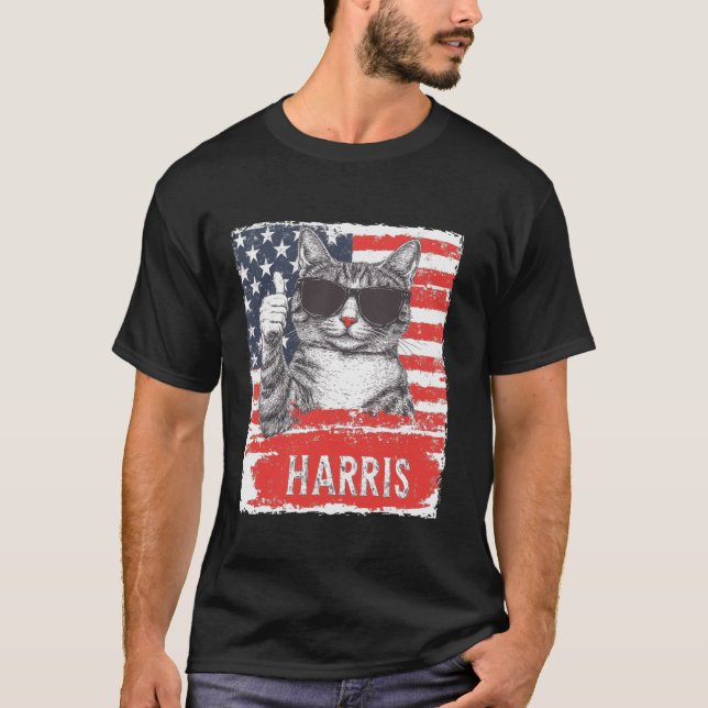 Damas De Gato Engraçadas Para A Camisa T Harris 20 (Frente)