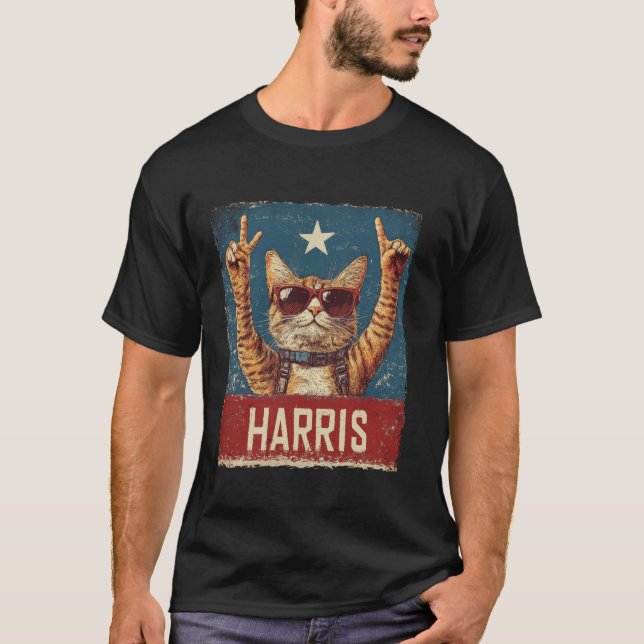 Damas De Gato Engraçadas Para A Camisa T Harris 20 (Frente)