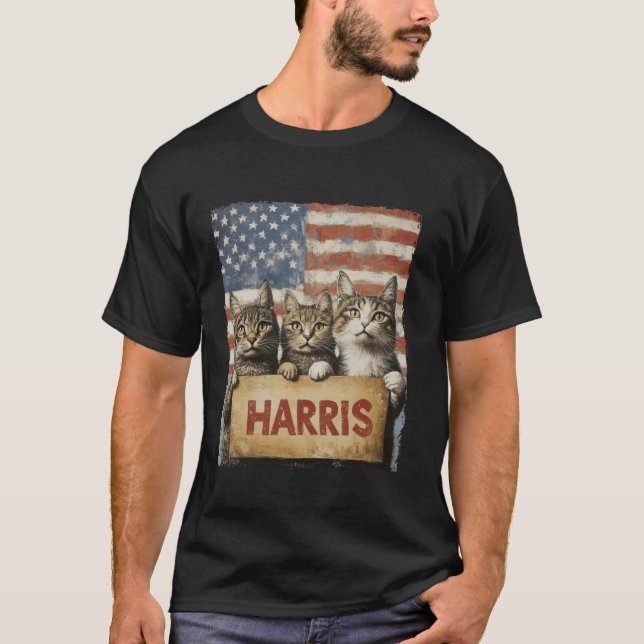 Damas De Gato Engraçadas Para A Camisa T Harris 20 (Frente)