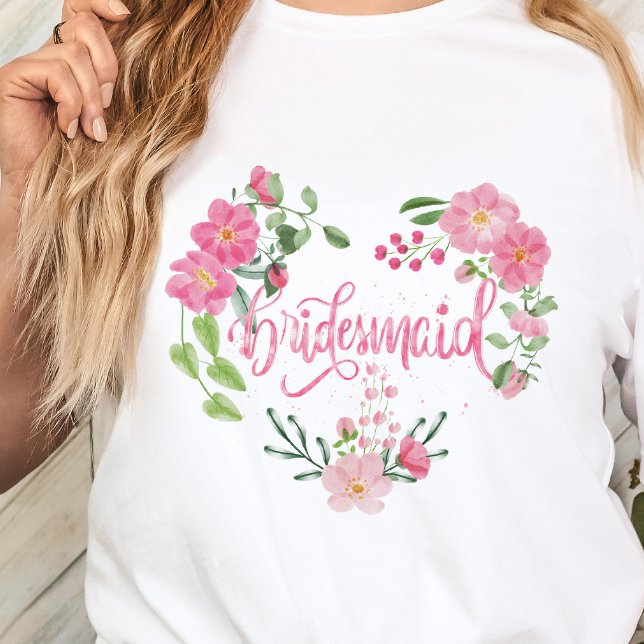 Damas de Honra Florais para Casamento (Floral Bridesmaid Tshirt)