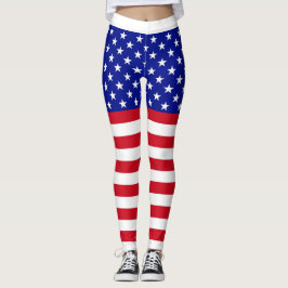 Damas EUA Flag Leggings