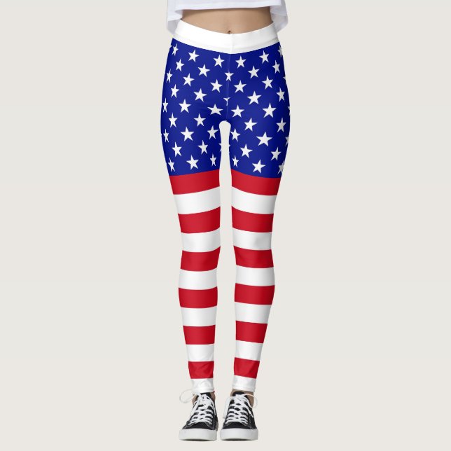 Damas EUA Flag Leggings (Frente)