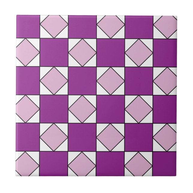 Damas Quadrado Roxo Diamante Checkers (Frente)