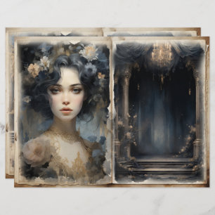 Damas Vitorianas Diários Azul Balcony