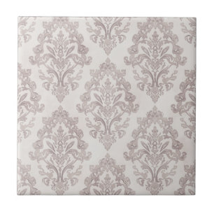 Damasceno Clássico Floral Suave Toupeira Aquarela